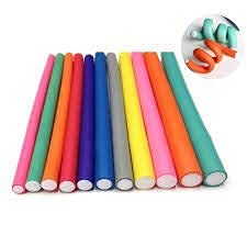 SUPPER Heatless Hair Curling Flexi Rods Set - 10 Pack Soft Foam Rollers for No Heat Curly Hairstyles | Perfect for Overnight Styling, Beach Waves & Natural Curls
