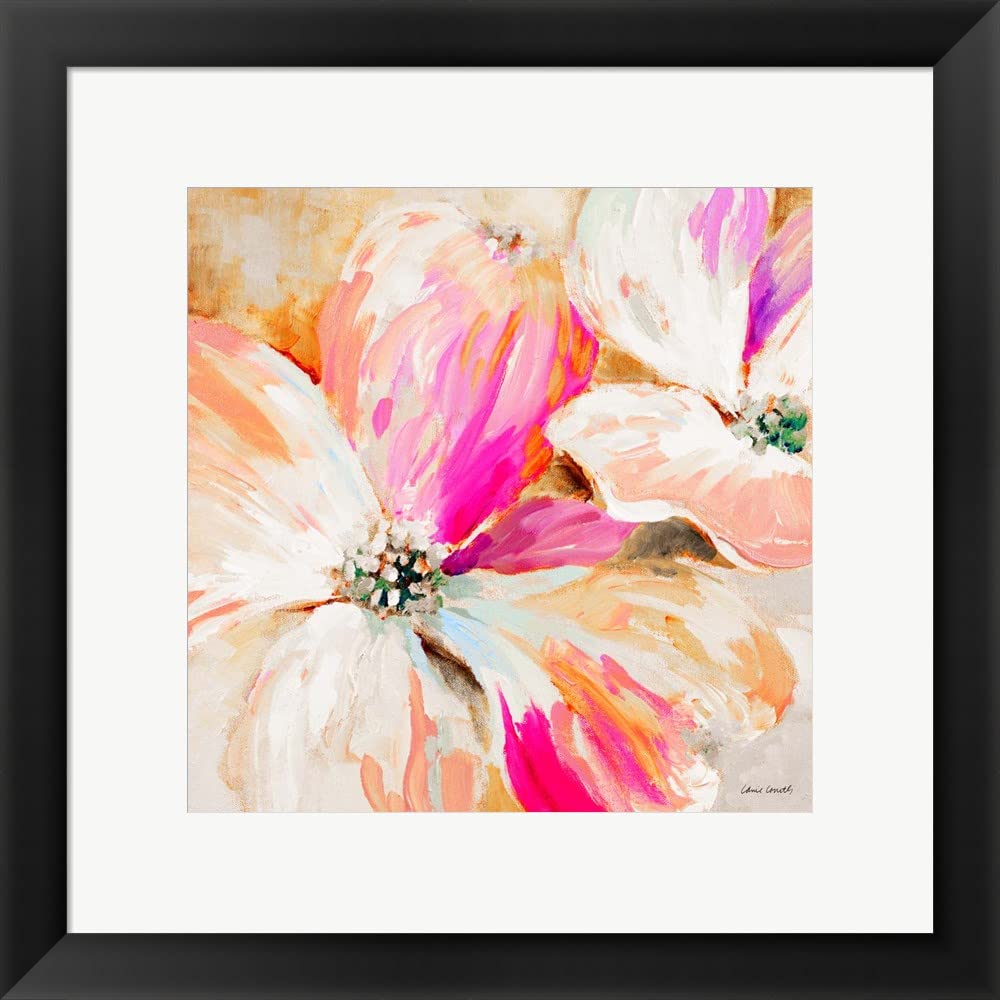 Lanie Loreth Flower Pop Song I Framed Art Print - 19x19 Inches Black Frame Wall Decor for Living Room, Bedroom & Office