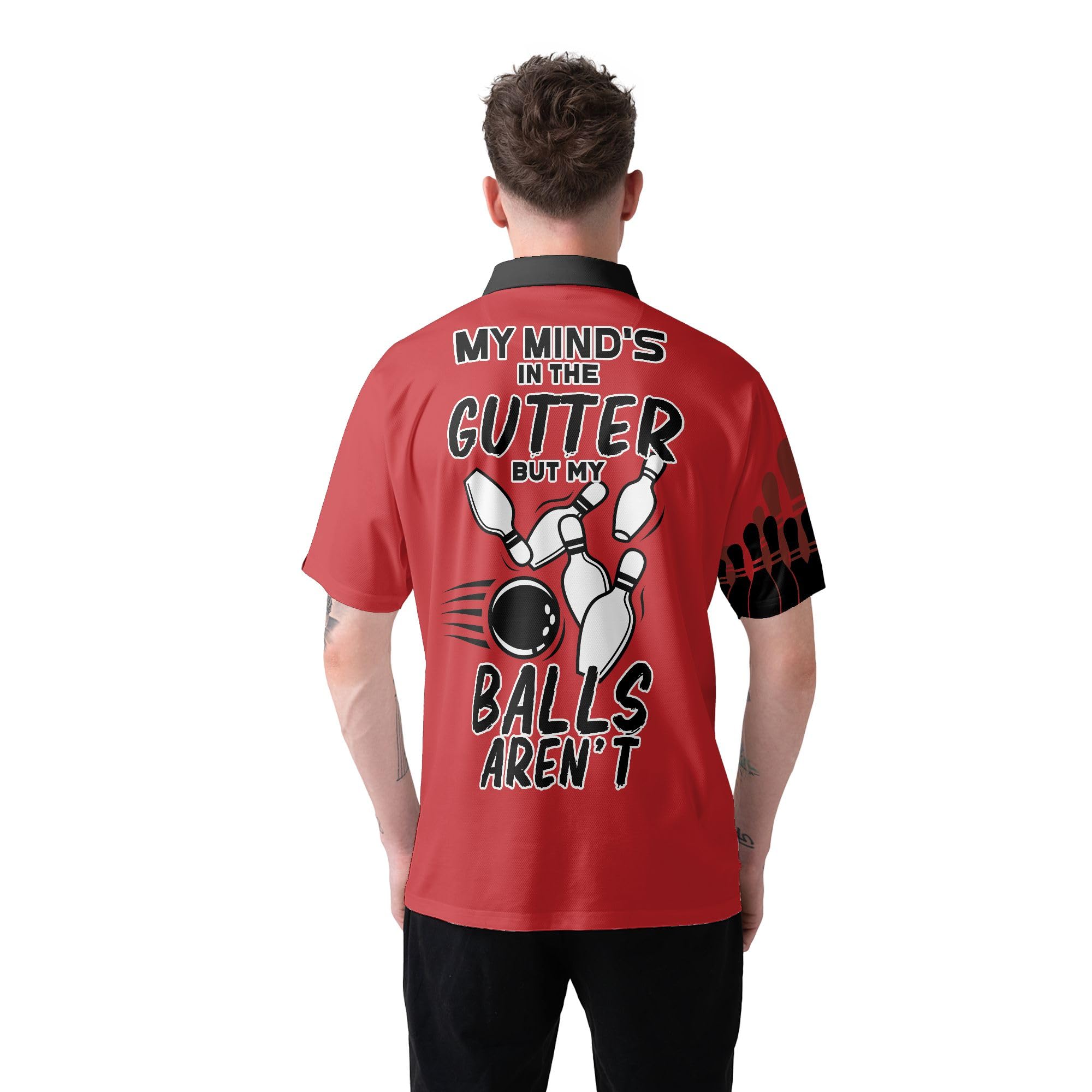 HYPERFAVOR Men's Smart Bowling Polo Shirts - Breathable Short Sleeve Performance Polo Set of 3 for Bowling Leagues & Casual Wear