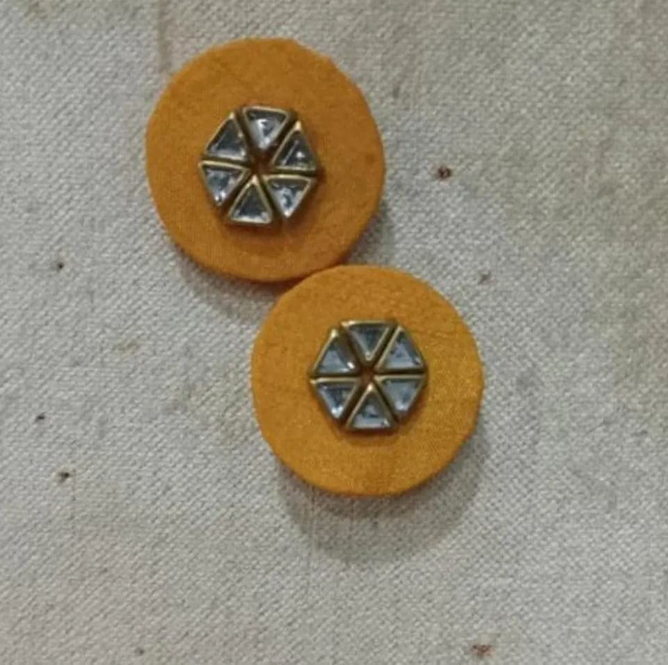 Handmade Fabric Earrings for Women - Pack of 2 Pairs (Yellow) | Boho Chic Accessories for Parties, Weddings & Everyday Wear | Arihant Arts and Crafts