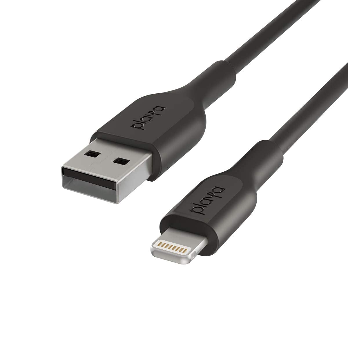MFi Certified Lightning to USB Cable 6ft - Fast Charging & Sync for iPhone 14/13/12/11/X/8/7/6/SE - Durable Nylon Braided Black Cable for Home, Office & Travel Use