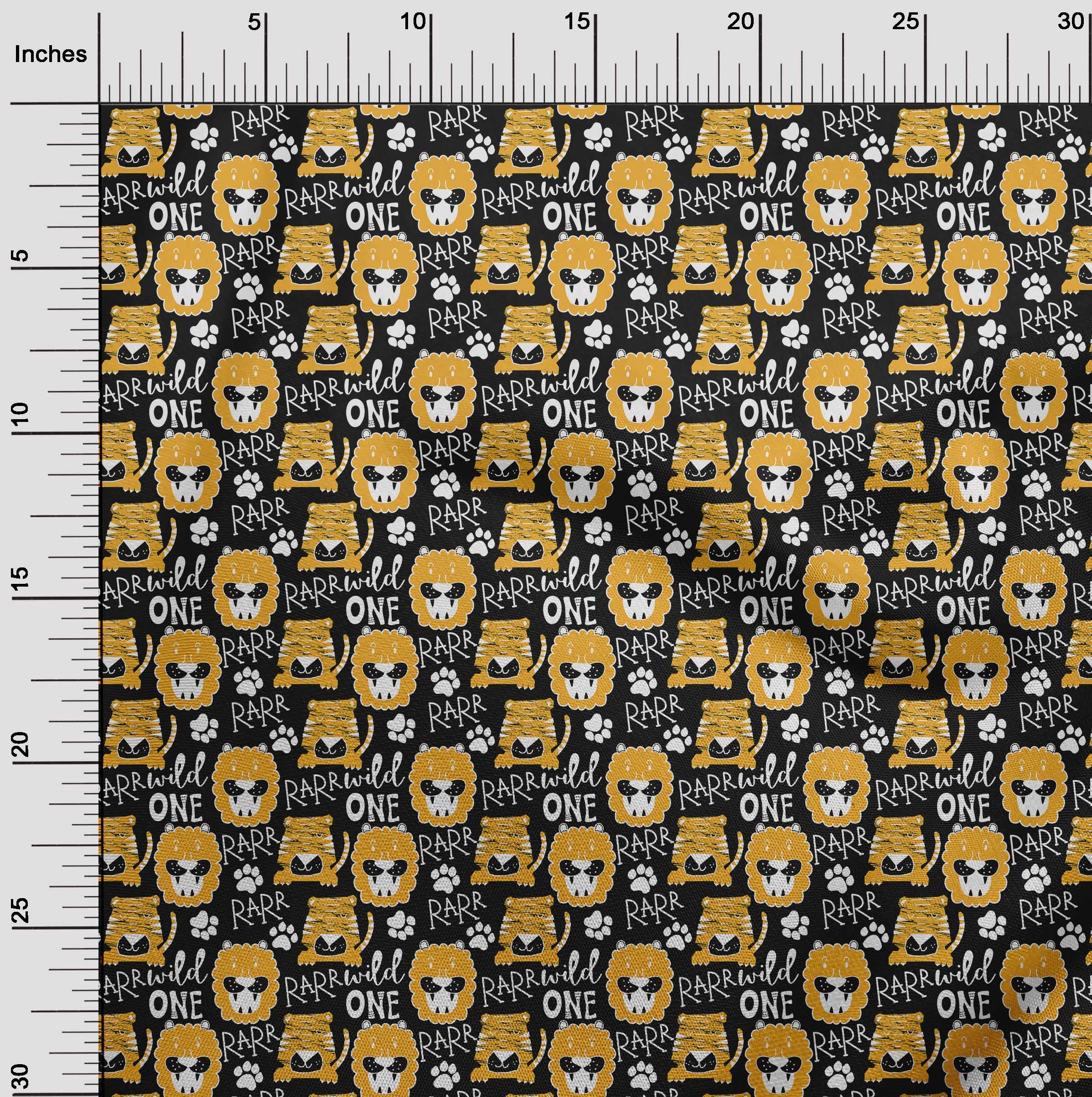 Premium 100% Cotton Poplin Black Fabric for Kids - Animal Print DIY Sewing Material by The Yard (56