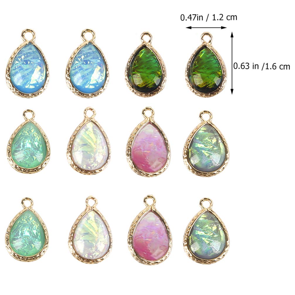 EXCEART 12pcs Water Drop Pendant Charms - Drop Shape Jewelry Making Supplies for DIY Earrings, Necklaces & Bracelets - Perfect for Crafting, Gifts & Fashion Accessories