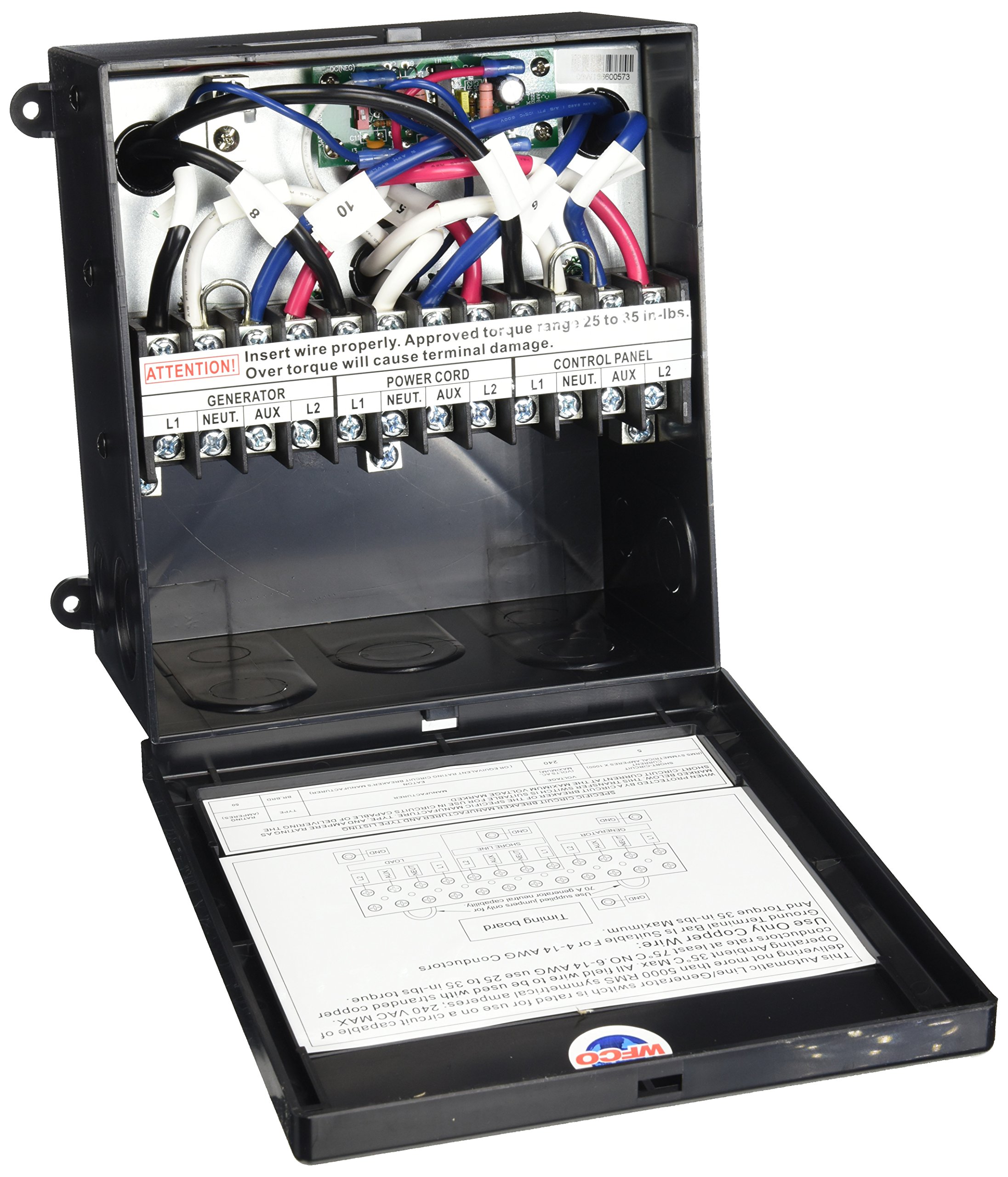 WFCO T57 50 Amp RV Transfer Switch - Heavy Duty Automatic Power Selector for Campers & Motorhomes - Easy Installation & Reliable Power Switching for Outdoor Adventures
