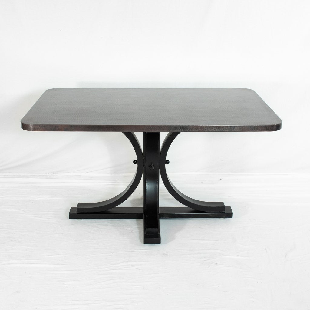 Vestal Rectangle Dining Table - Black & Dark Brown Copper Finish - Modern Kitchen & Dining Room Furniture for Home Decor