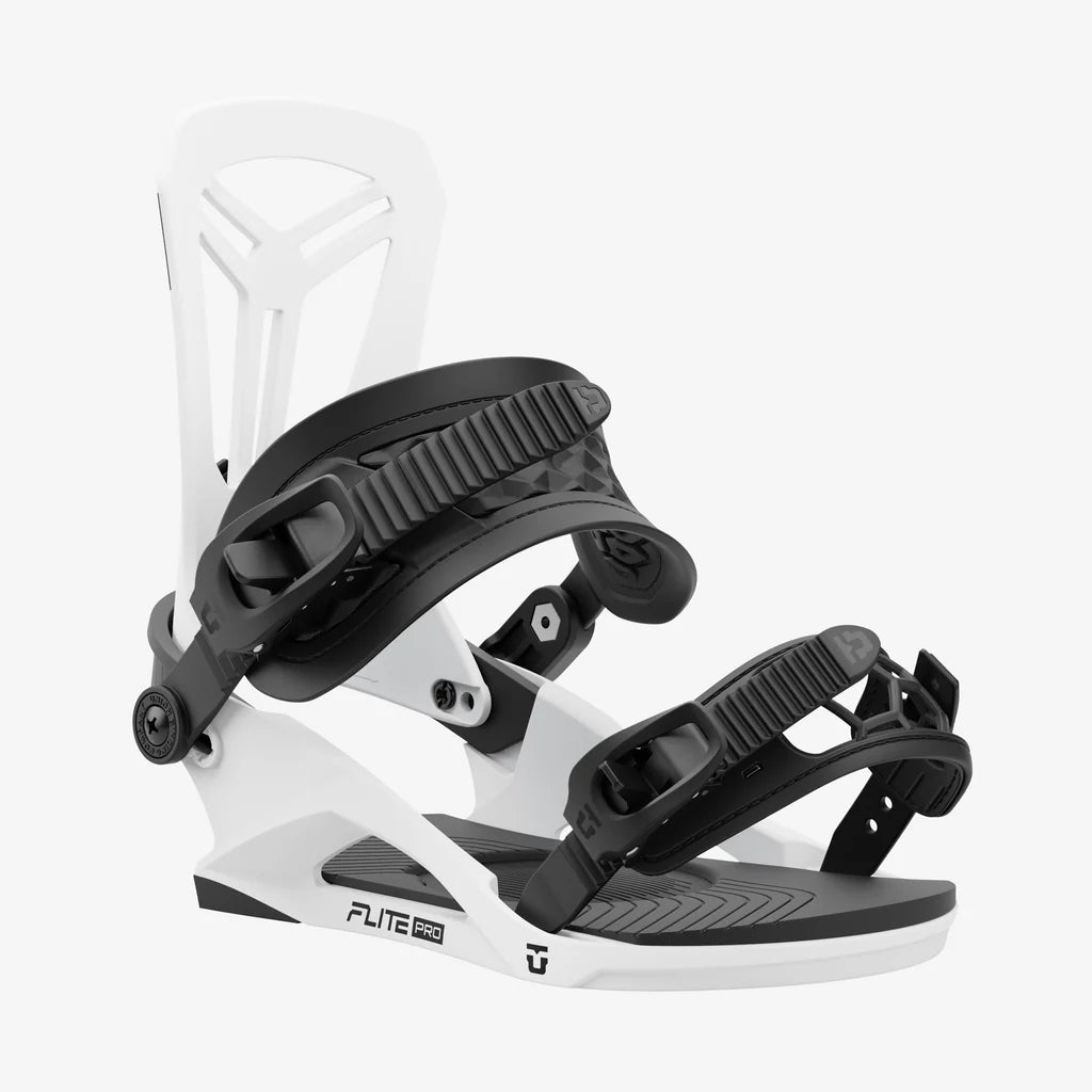 Union Flite Pro Snowboard Bindings 2025 - White | Lightweight & Durable for All-Mountain Riding | Perfect for Freestyle & Park Performance