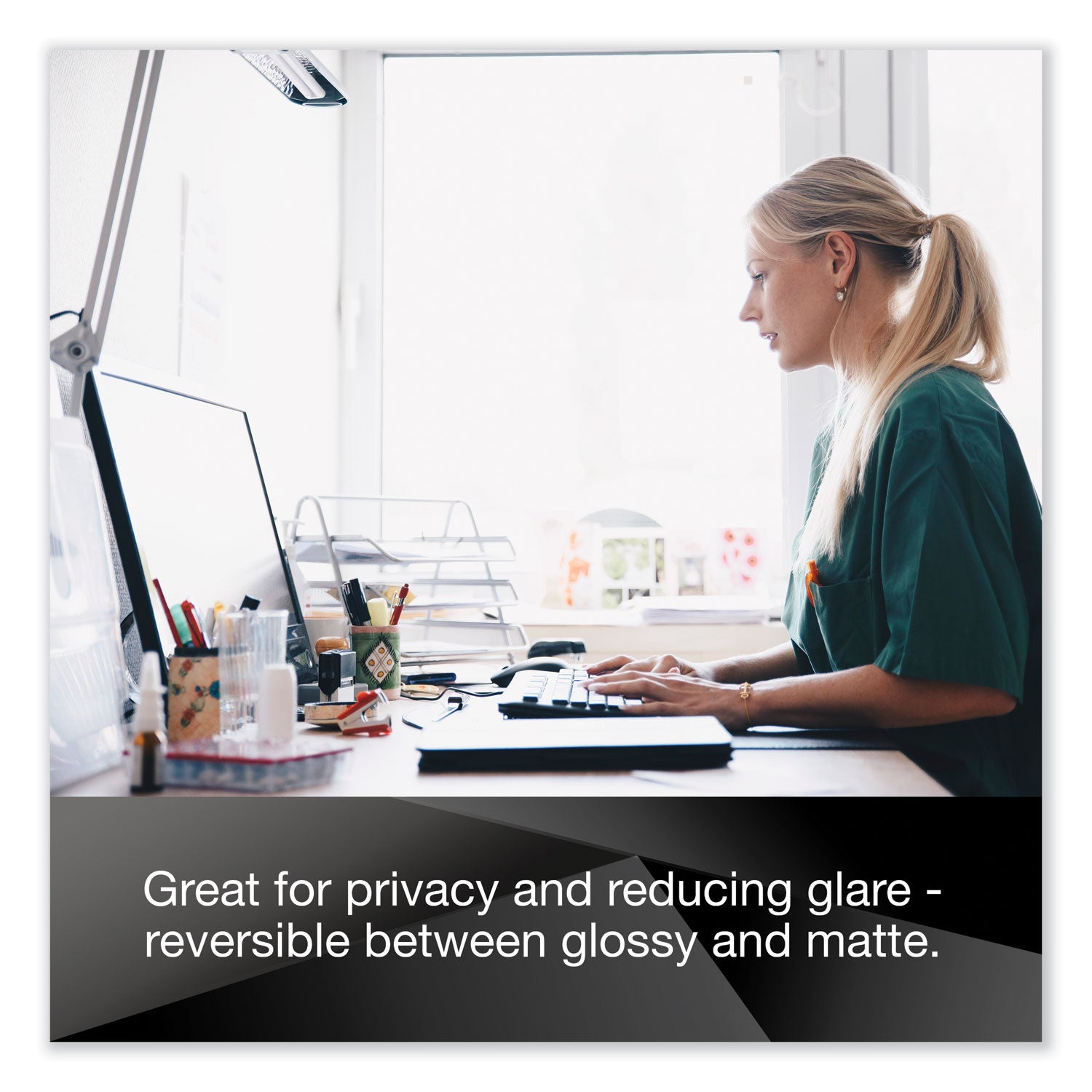 3M™ COMPLY Magnetic Attach Privacy Screen Protector for 27-inch Widescreen Monitor - Anti-Glare, Blue Light Filter - Perfect for Office, Banking & Secure Workspaces