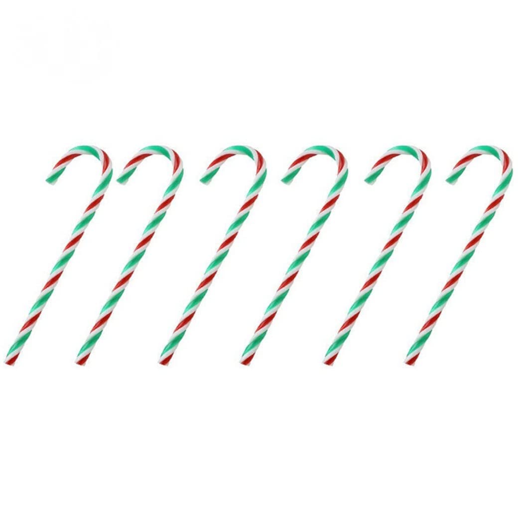 Sweet Candy Cane Pendant Christmas Ornaments - 6-Pack Festive Red, Green & White Holiday Decor for Tree, Home, Party & Gift Giving