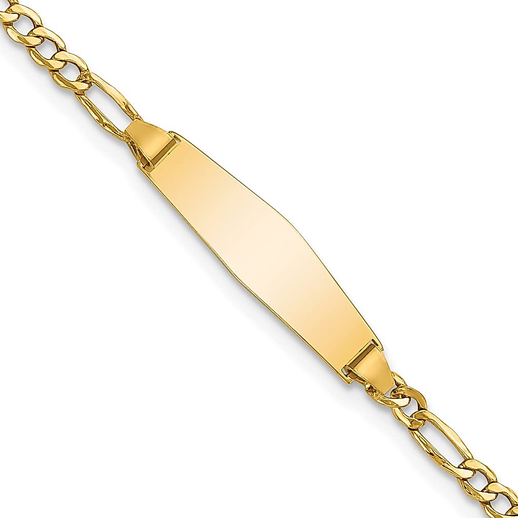14K Yellow Gold Figaro Chain Bracelet for Women - 7 Inch Adjustable Soft Link Jewelry - Elegant Gift for Her - Perfect for Parties, Weddings & Everyday Wear