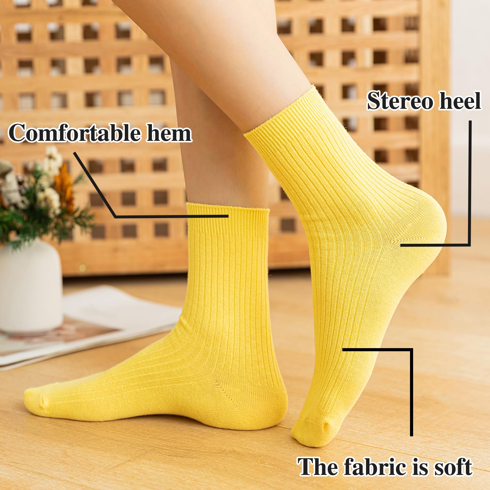 Soft Blue Women's Cotton Crew Socks for Everyday Comfort