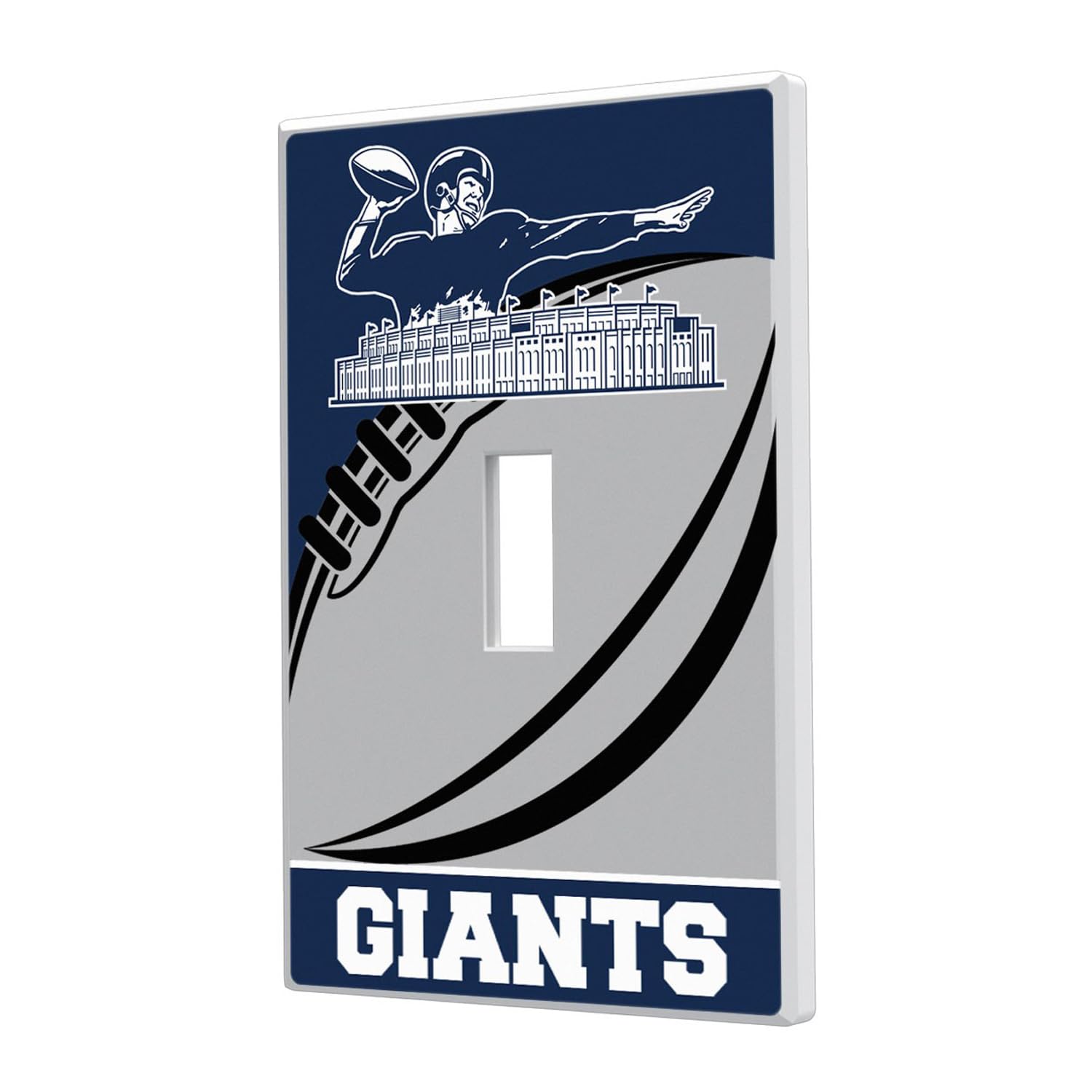 NFL Passtime Design Single Toggle Light Switch Plate Cover - Decorative Football Theme for Bedroom, Man Cave & Game Room Decor