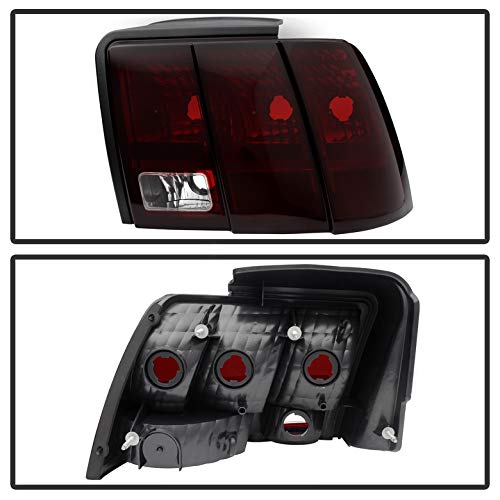 ACANII Red Smoked Tail Lights Brake Lamps Pair for 1999-2004 Ford Mustang - Replacement Driver & Passenger Side Lights - Enhance Style & Night Visibility for Muscle Car Enthusiasts