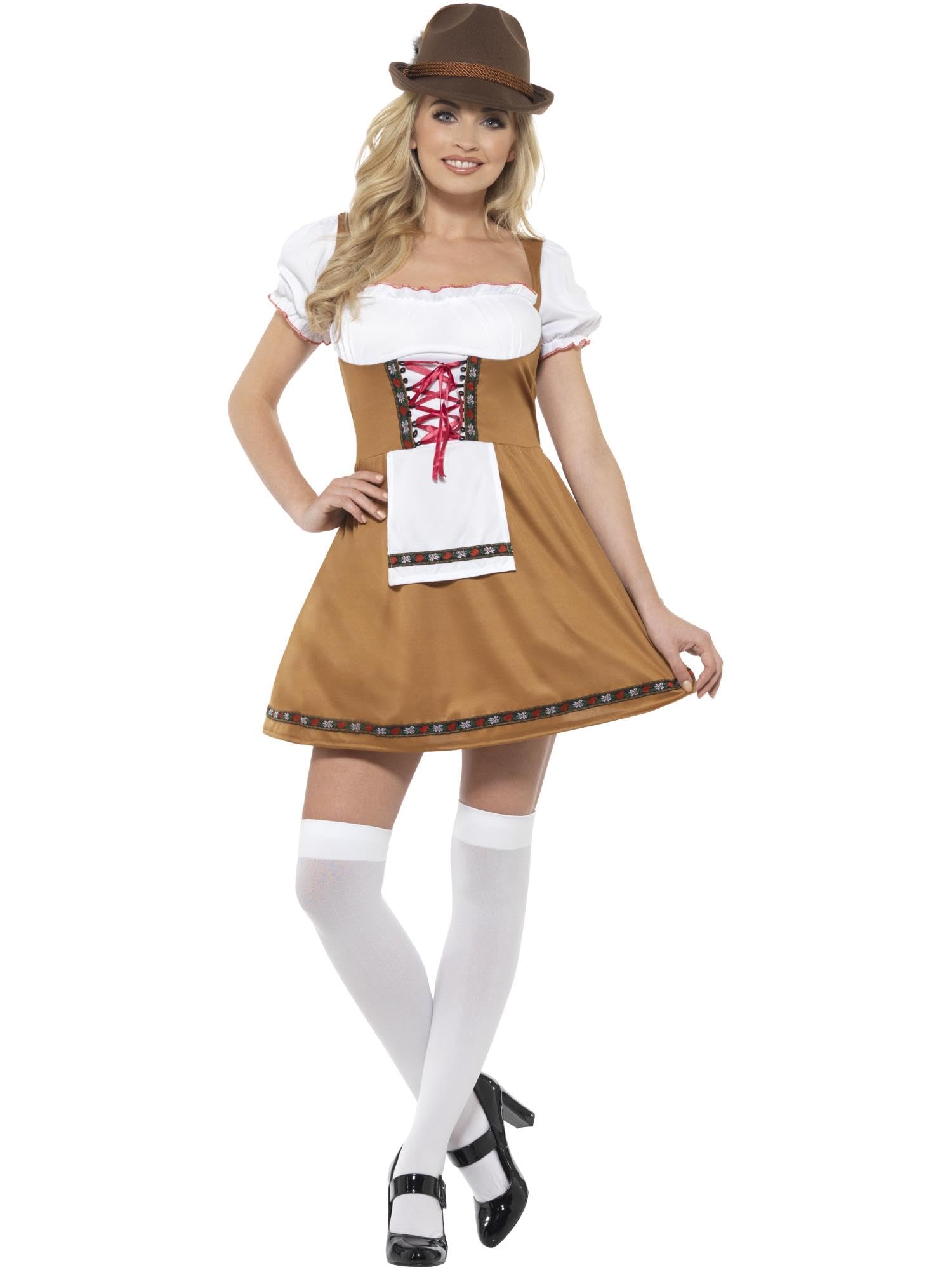 Authentic Bavarian Beer Maid Costume for Oktoberfest & Halloween - Traditional German Dirndl Dress for Women