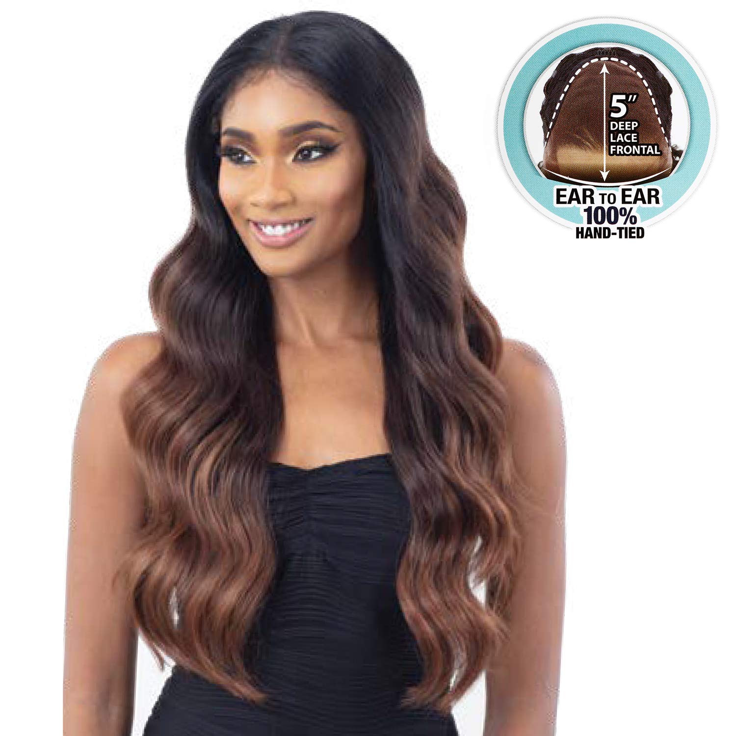 Freetress Equal Synthetic Illusion Lace Frontal Wig - IL-002 (1 Jet Black) | Natural-Looking Hairpiece for Women | Perfect for Daily Wear, Cosplay & Special Occasions