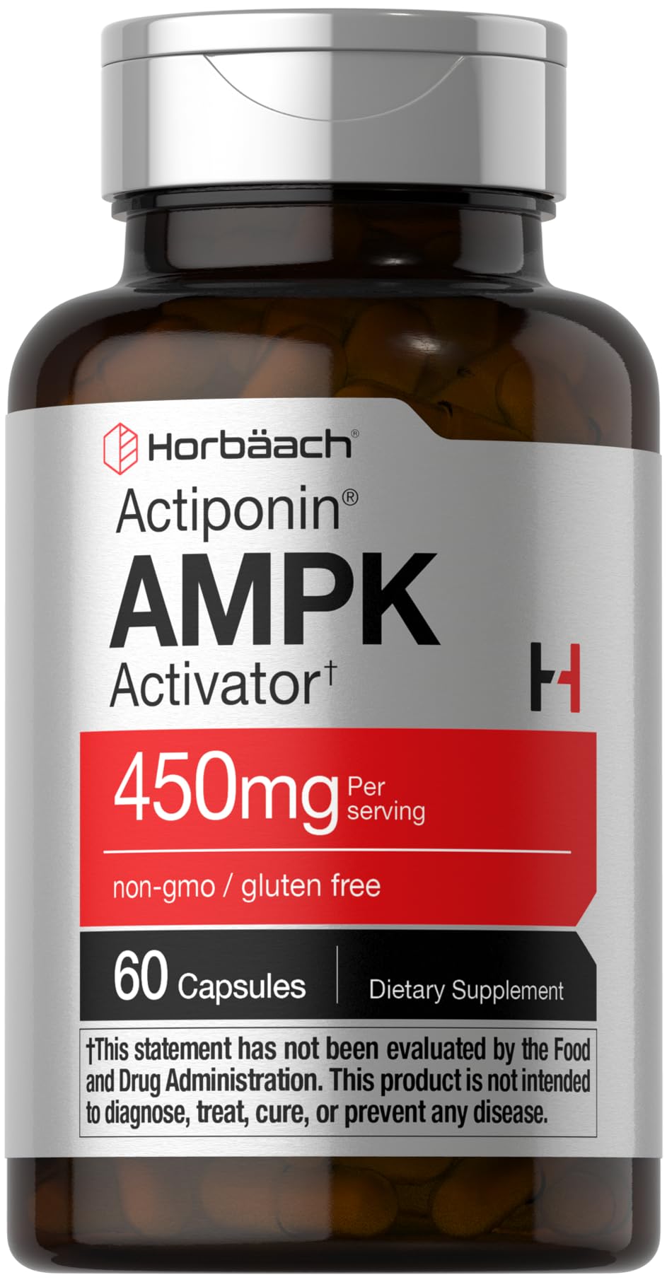 Horbäach AMPK Metabolic Activator 450mg - 60 Capsules | Non-GMO, Gluten Free Supplement | Supports Energy & Metabolism | Perfect for Weight Management & Active Lifestyle