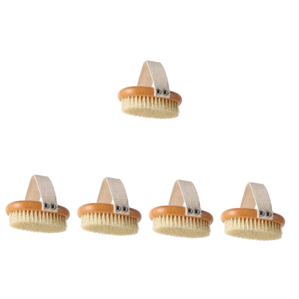 Healvian 5-Piece Bristle Massage Brush Set - Handheld Body Scrubber, Shower Brush & Dry Skin Brush for Exfoliation | Perfect for Spa, Bath & Skincare Routine