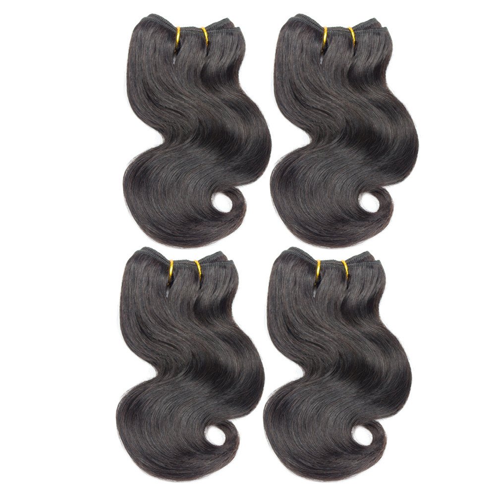 4 Bundles Brazilian Body Wave Virgin Human Hair Extensions 8