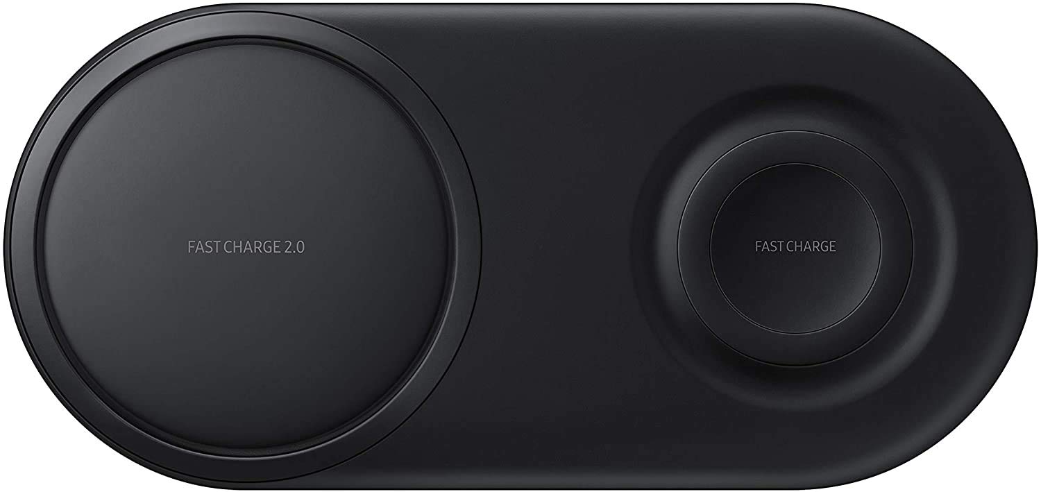 SAMSUNG Wireless Charger DUO Pad - Fast Charging 2.0 for iPhone & Galaxy - Dual Phone Charging Station - US Version with Warranty (Black) - Perfect for Home, Office & Travel