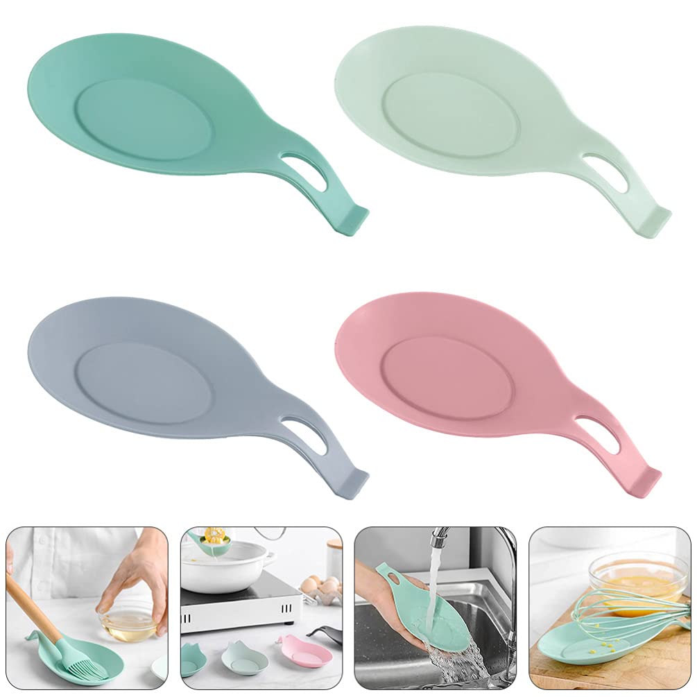 Cabilock 4-Piece Kitchen Utensil Holder Set - Spoon Rest, Spatula Holder, Ladle Stand, Chopstick Organizer - Non-Slip Pot Lid & Cooking Tool Storage for Stovetop, Countertop & Kitchen Drawer Organization
