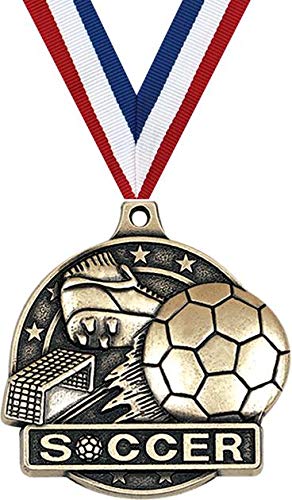 Custom Engraved 2 Inch Gold Soccer Medals - Personalized Sports Awards for Tournaments, Team Recognition & Youth Soccer Achievements
