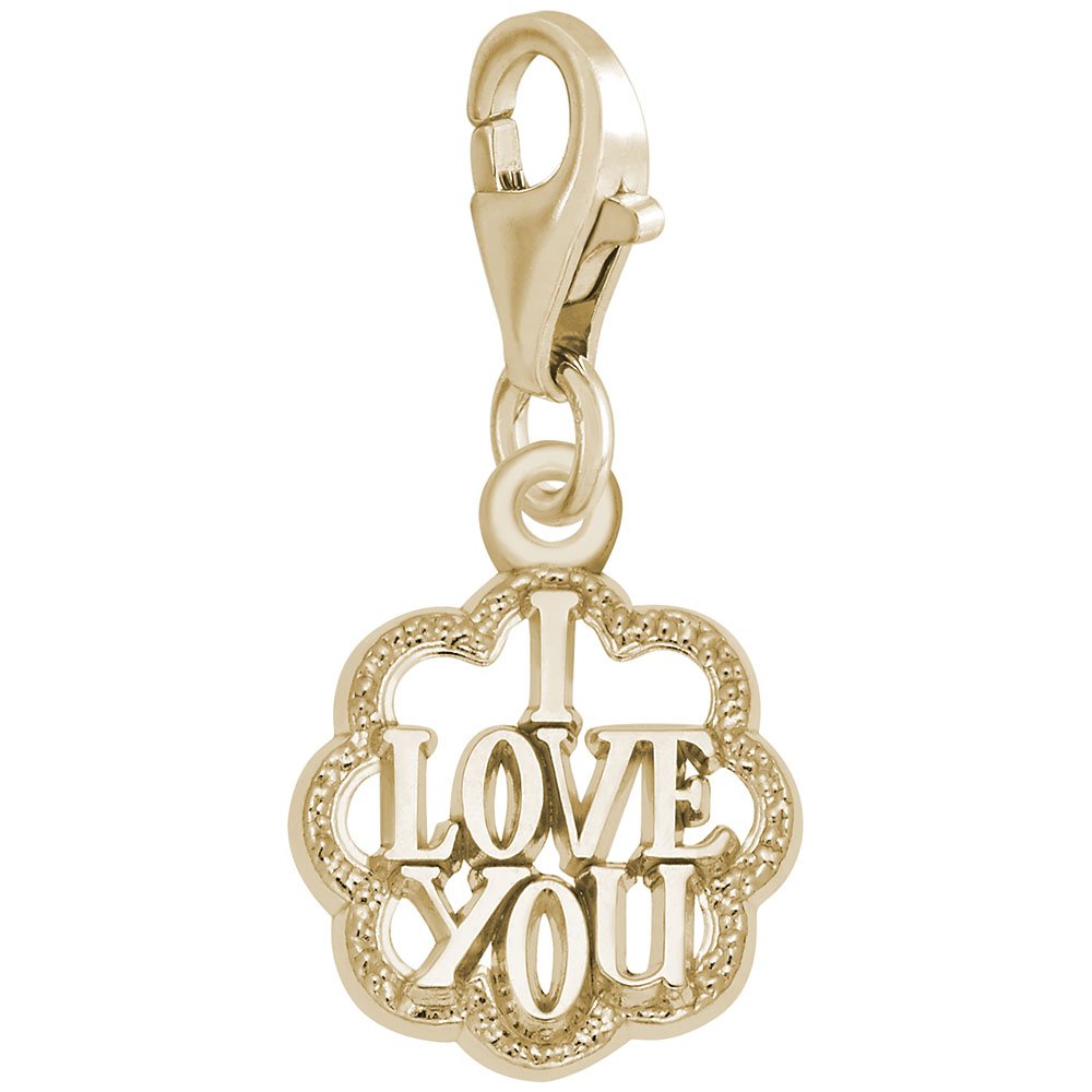 I Love You Charm with Lobster Claw Clasp - Sterling Silver Heart Pendant for Bracelets & Necklaces - Perfect for Valentine's Day Gifts & Anniversary Jewelry