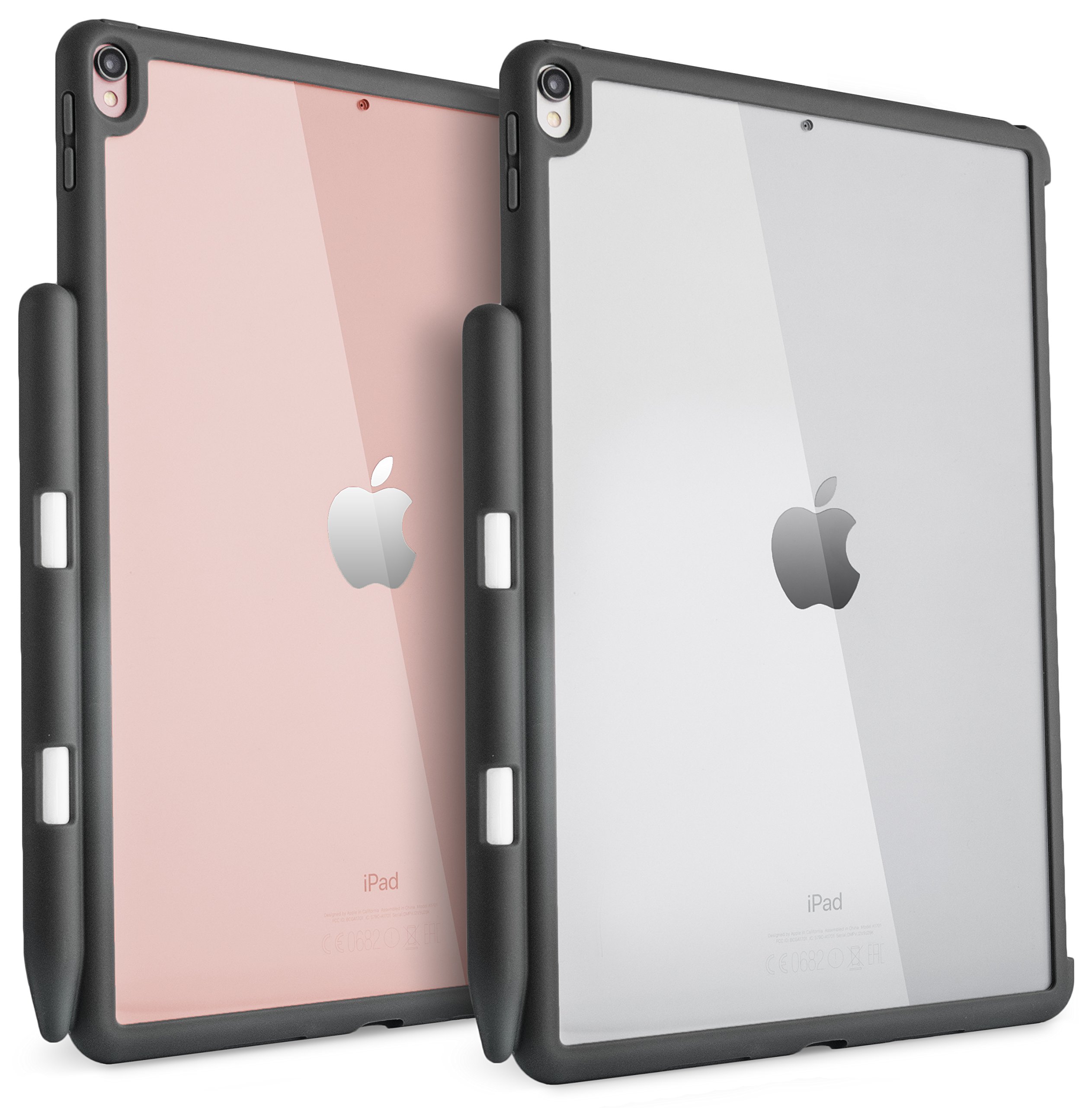 TineeOwl iPad Pro/Air 3 (10.5-inch) Protective Case with Apple Pencil Holder - Ultra Slim & Lightweight, Compatible with Apple Smart Keyboard & Smart Cover (Clear/Black) - Perfect for Work, Study & Travel