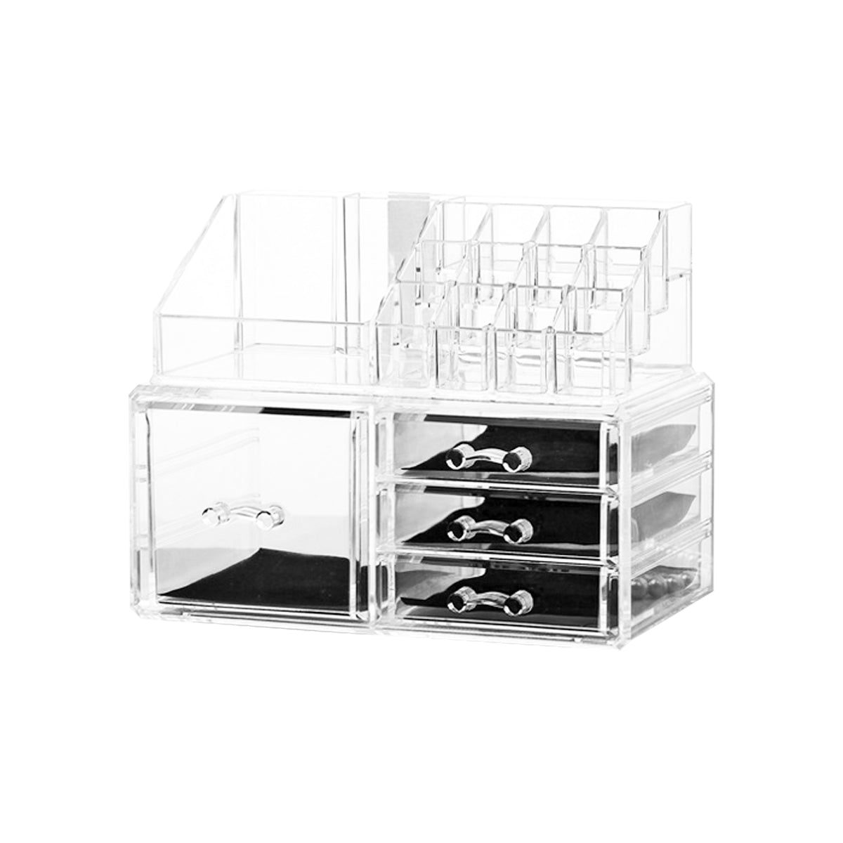 Clear Acrylic Makeup Organizer with Drawers - Cosmetic & Jewelry Storage Display Case for Vanity, Bathroom, and Dressing Table Organization