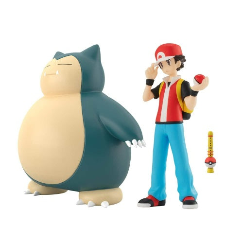 Premium Bandai Pokemon Scale World 1/20 Red & Snorlax Figure Set - Collectible Anime Model for Display, Gifts, and Pokemon Fans