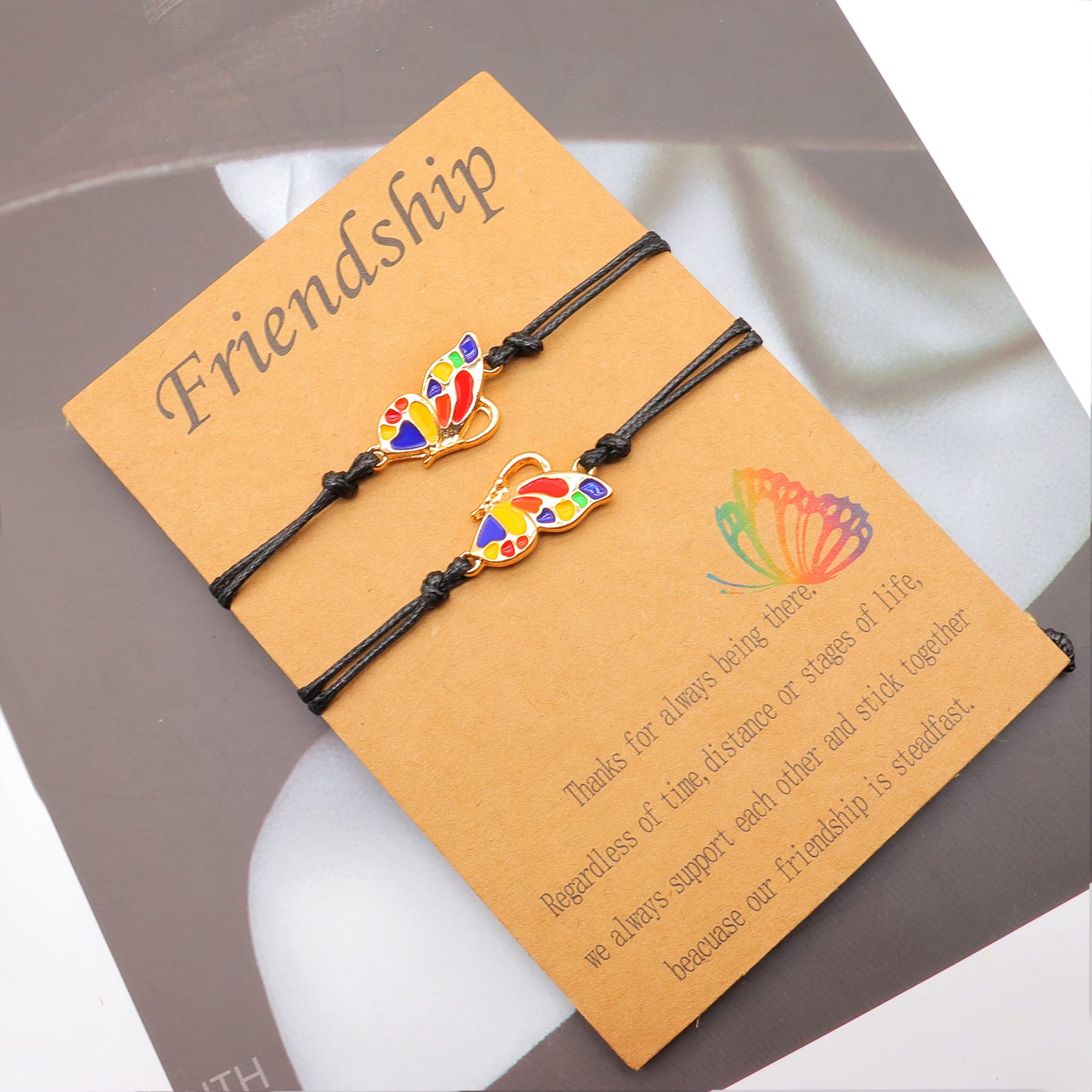 YOOESTORES82 Best Friends Butterfly Friendship Bracelets & Anklets - Long Distance BFF Matching Promise Bracelets for Women, Perfect Birthday Gifts for Besties, Ideal for Anniversaries, Graduations, and Special Occasions