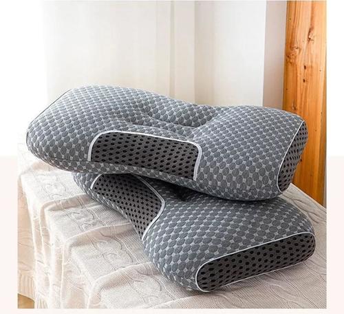 2 Pack Orthopedic Bed Pillows for Neck Pain Relief - Contoured Ergonomic Cervical Support Pillow Set for Side, Back & Stomach Sleepers - Ideal for Home, Travel & Office Use