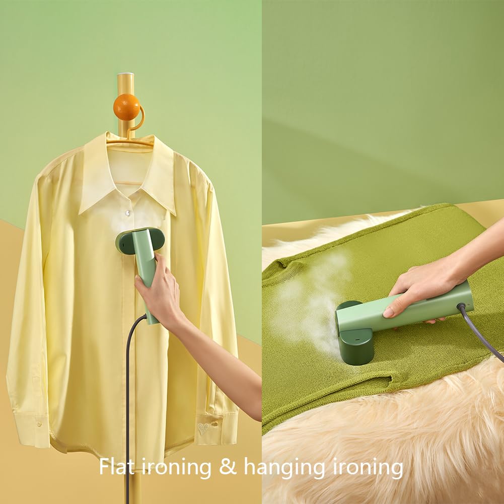 Portable G6 Steamer for Clothes - 2-in-1 Travel Iron & Garment Steamer, 0.7lbs Ultra Lightweight, 900W Powerful Steam, 10 Mins Continuous Use - Perfect for Travel, Home & Office (Green) | Quick Wrinkle Remover for Suits, Dresses & Delicate Fabrics