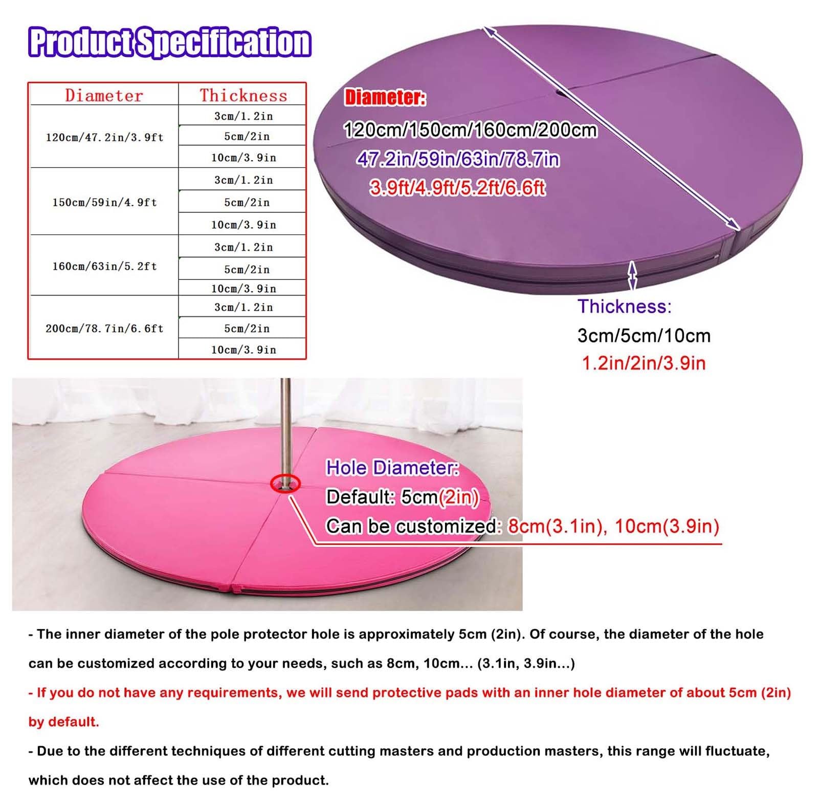Yellow Aerial Yoga Crash Mat - Foldable & Portable Pole Dancing Safety Pad (3cm/5cm/10cm Thickness Options) - Professional Lyra Hoop Fall Protection Mat for Beginners & Experts - Perfect for Home Studios, Yoga Classes & Circus Training