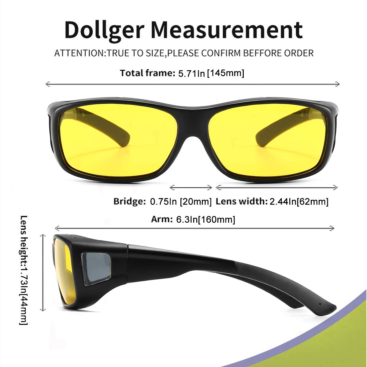 Anti-Glare Polarized HD Night Vision Driving Glasses - Reduce Eye Strain & Improve Visibility for Safe Night Driving | Perfect for Commuting, Road Trips & Low-Light Conditions