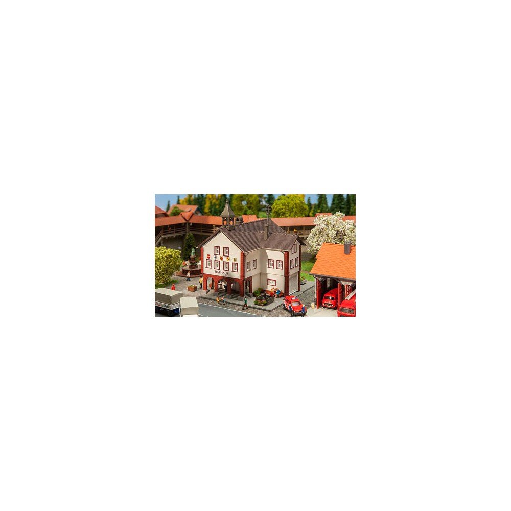 Faller 232303 Townhall N Scale Building Kit - Realistic Model Train Accessory for Miniature Railroad Scenes | Perfect for Train Layouts, Dioramas & Collectors