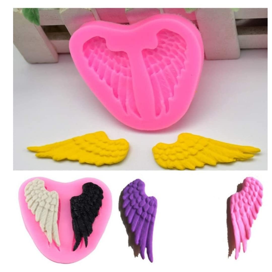 Angel Wings Silicone Mold for Baking - Chocolate, Cake, Jelly, Ice & Fondant - Reusable DIY Baking Accessories - Perfect for Birthday Cakes, Cupcakes, Wedding Desserts & Home Kitchen Decor