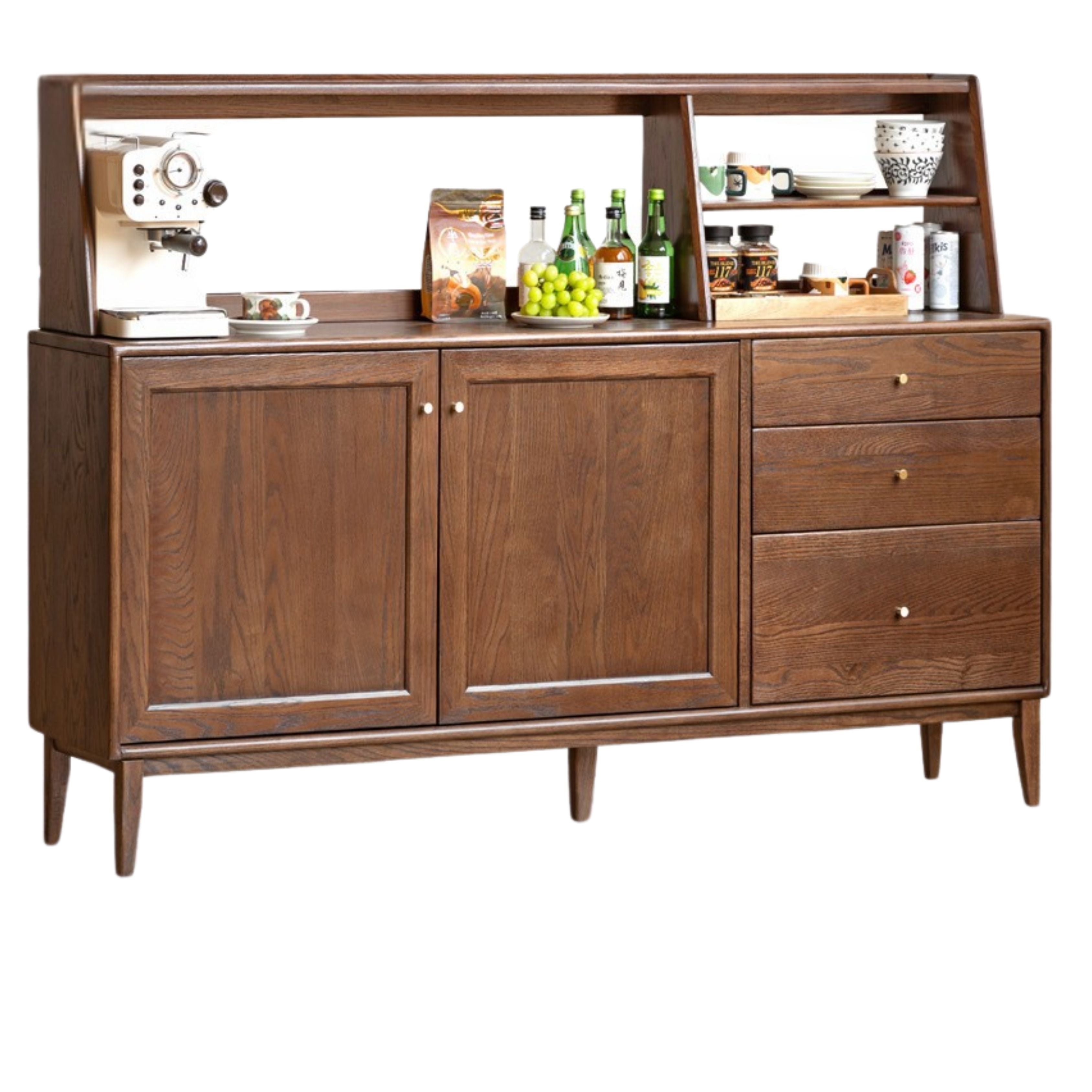 Stylish Oak Solid Wood Modern Dining Sideboard Buffet Cabinet - Perfect for Dining Room Storage & Entertaining