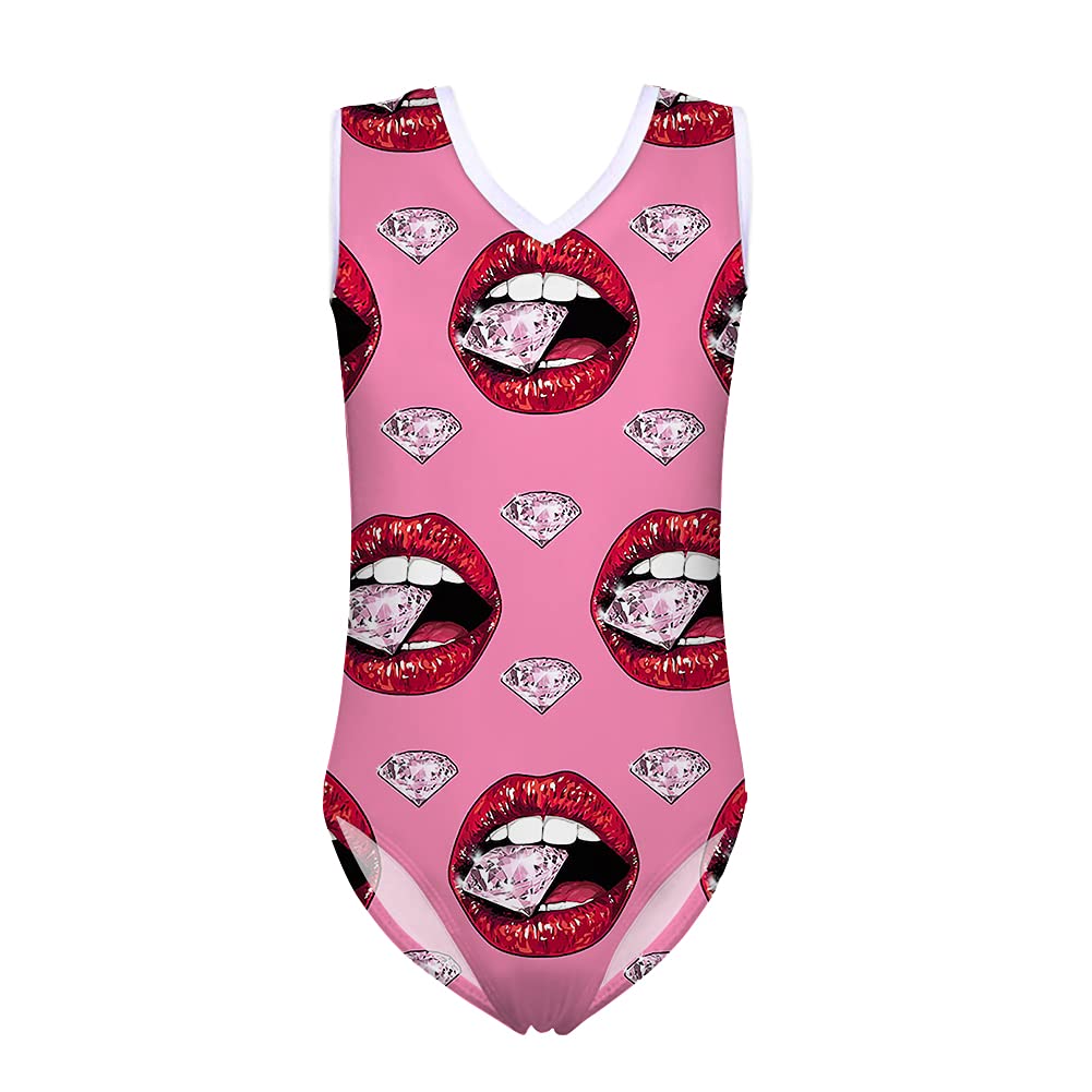 FKELYI Girls' Athletic Gymnastics Leotard - Sleeveless Dance Bodysuit for Kids | Perfect for Ballet, Gymnastics & Dance Practice