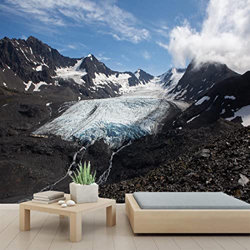 3D Glacier Mountain Peel and Stick Wallpaper - Self-Adhesive PVC Wall Mural for Bedroom & Study Room Decor - 78