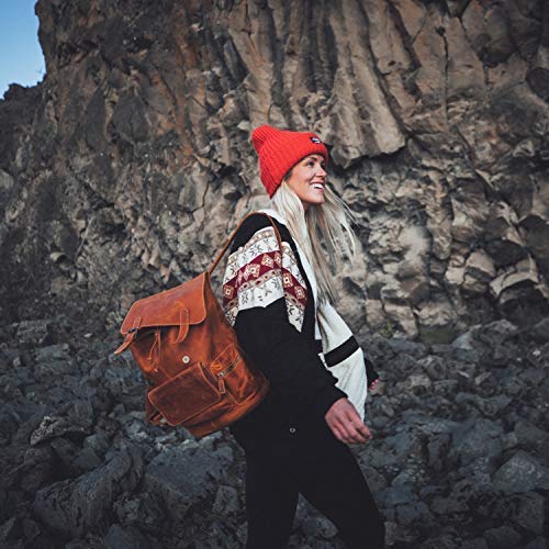 Premium Genuine Leather Backpack for Men & Women - MegaGear Valley Large Chestnut Brown Laptop Backpack - Perfect for Travel, Work, School & Outdoor Adventures