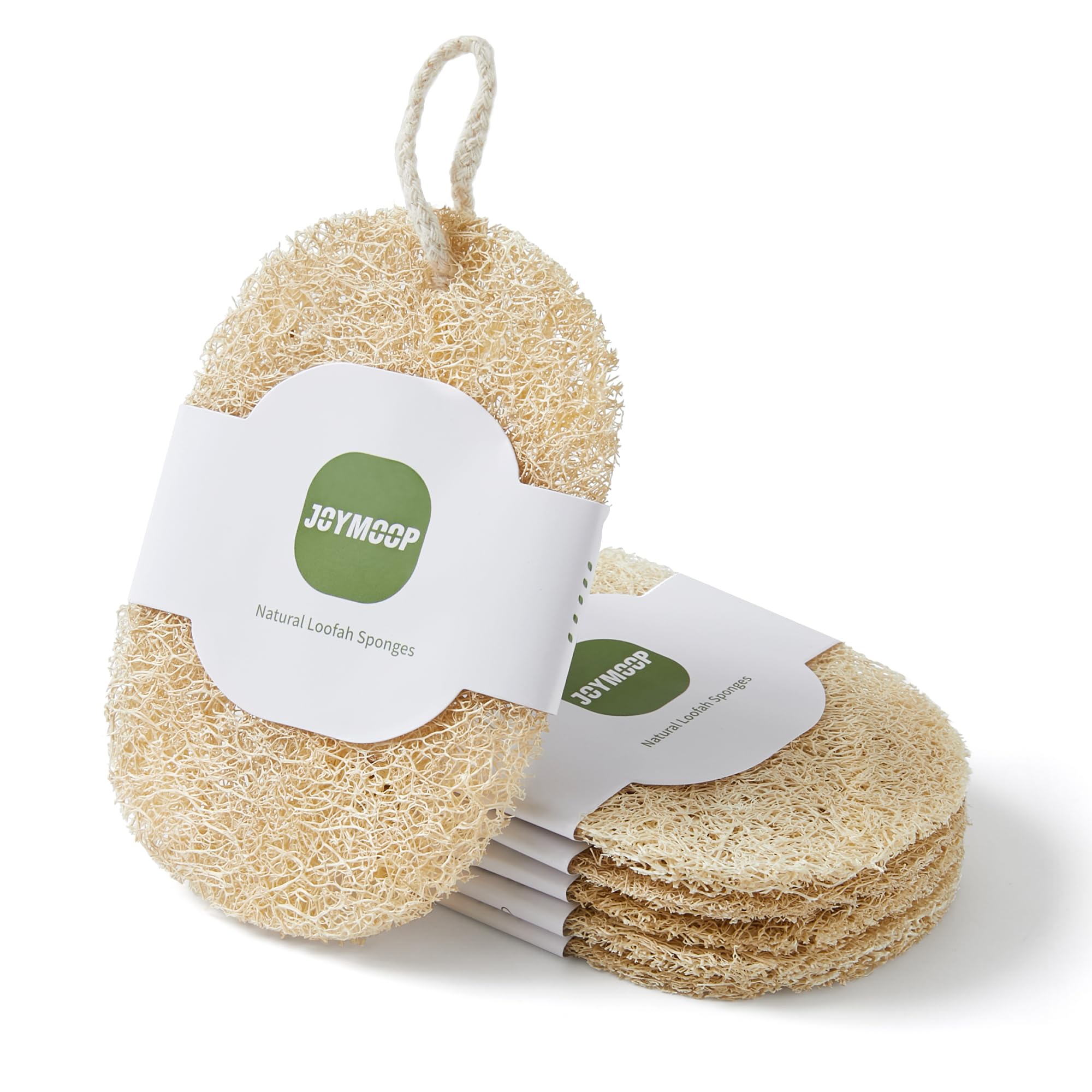 Natural Loofah Dish Sponges for Kitchen - 6 Pack Eco-Friendly Scrubber Sponges | Perfect for Washing Dishes, Cleaning Cookware & Non-Stick Pans