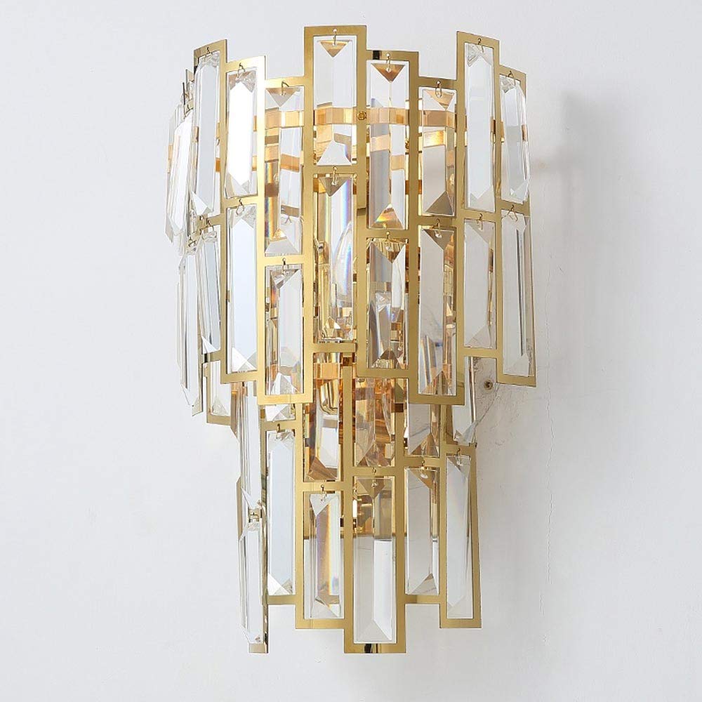 Luxury Tiered Crystal Bathroom Vanity Lights - Gold 9
