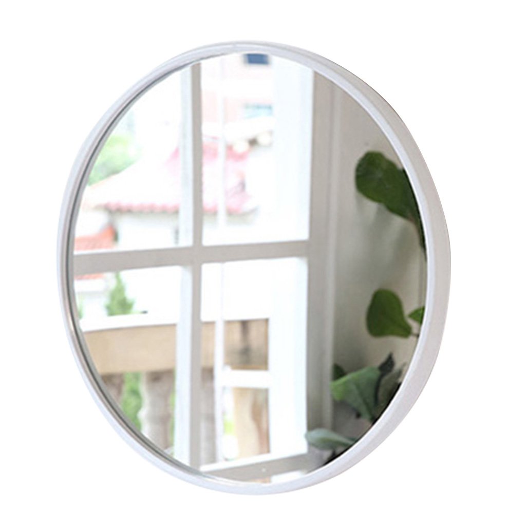 White Round Wall-Mounted Bathroom Vanity Mirror - 16 Inch HD Makeup Mirror with Hanging Hook for Bathroom, Bedroom & Dressing Room | Perfect for Shaving, Makeup Application and Home Decor