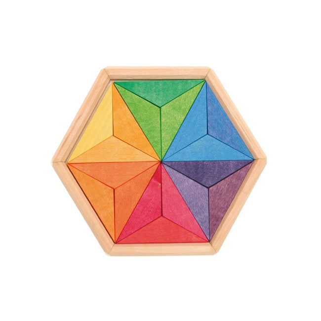 Grimm's Wooden Mini Puzzle - Complementary Color Star Toy for Kids | Montessori Learning, Early Childhood Education, Sensory Play & Home Decor