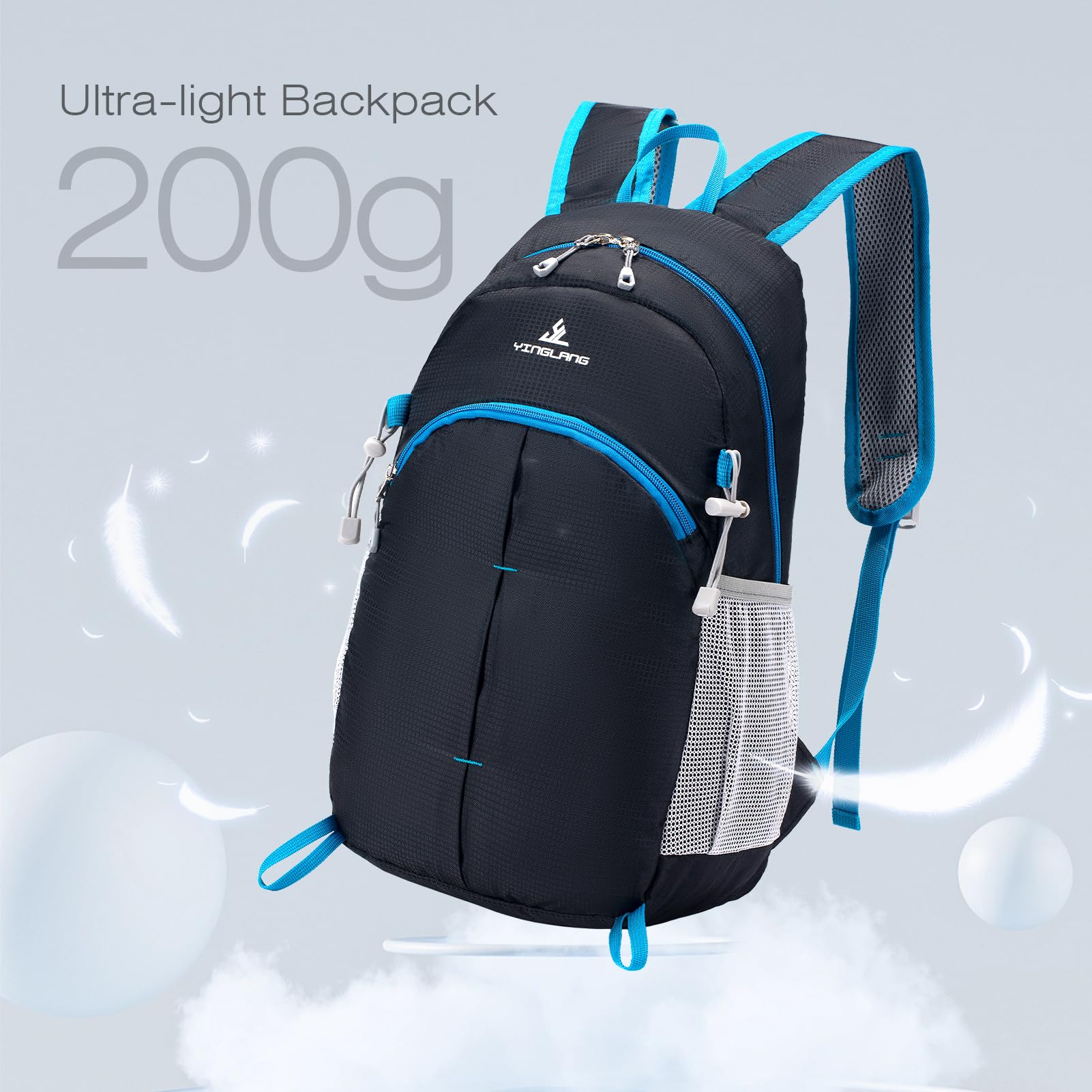 SPAHER 20L Waterproof Travel Backpack - Lightweight Carry-On Luggage for Wizzair & EasyJet Airlines, Durable Nylon Hiking & Camping Backpack for Men & Women - Perfect for School, Commuting & Outdoor Adventures