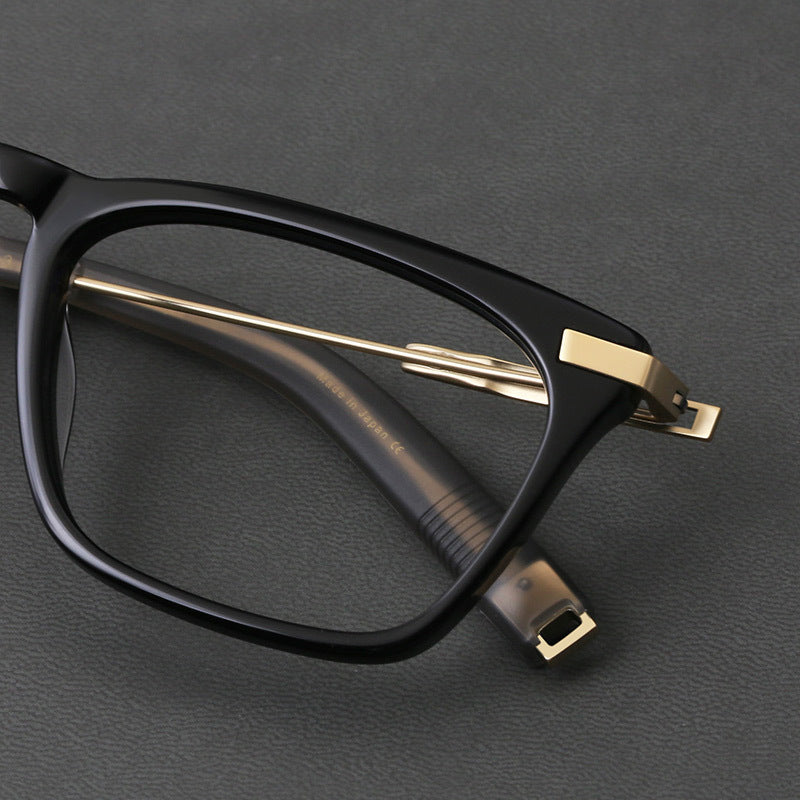 Vintage Acetate Square Glasses Frame for Men & Women - Retro Eyewear for Reading, Fashion & Daily Use - Lightweight & Durable Eyeglass Frames