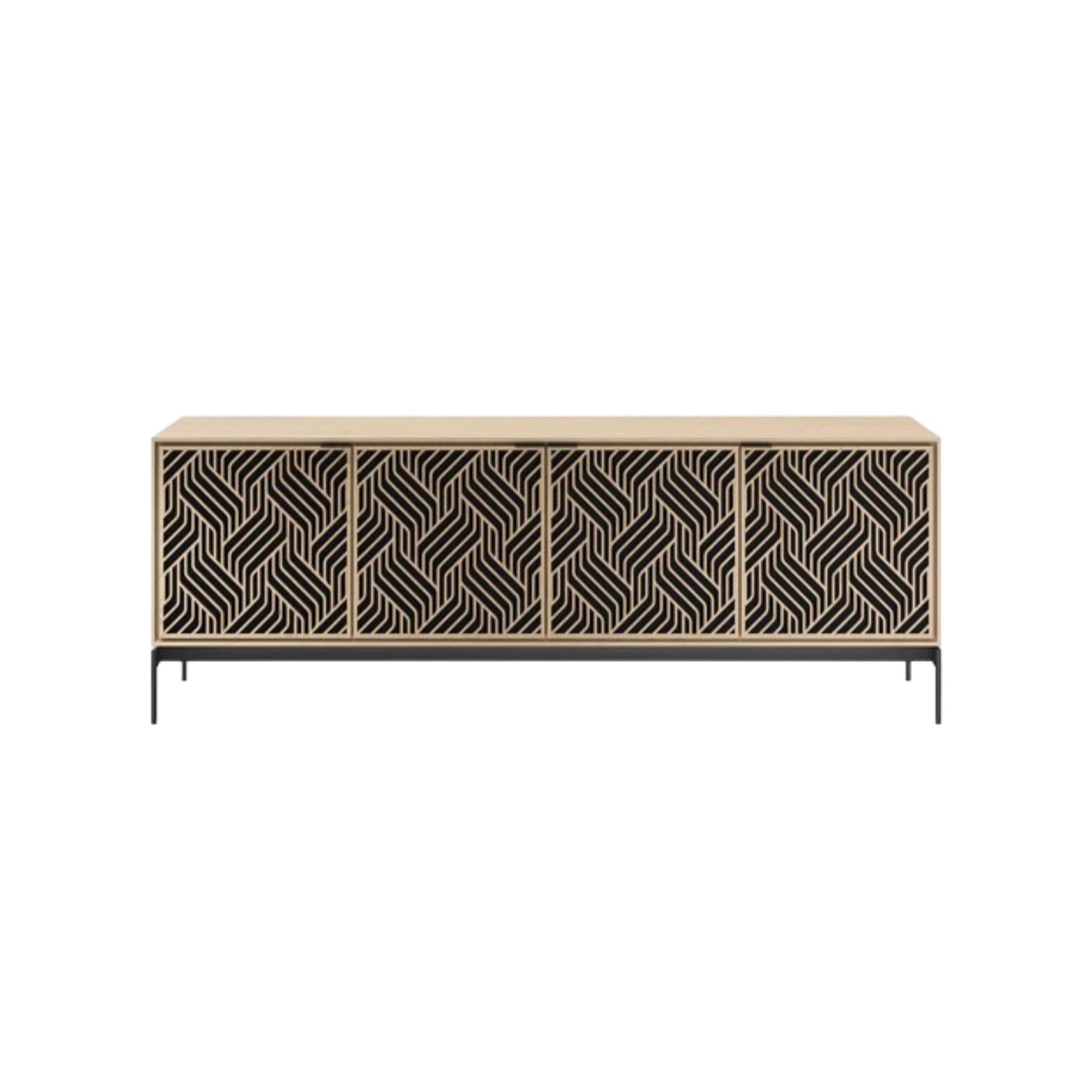 BDI 8709 Weave Media Console with Base - Modern TV Stand for Living Room, Entertainment Center with Storage for Gaming & Home Theater Systems