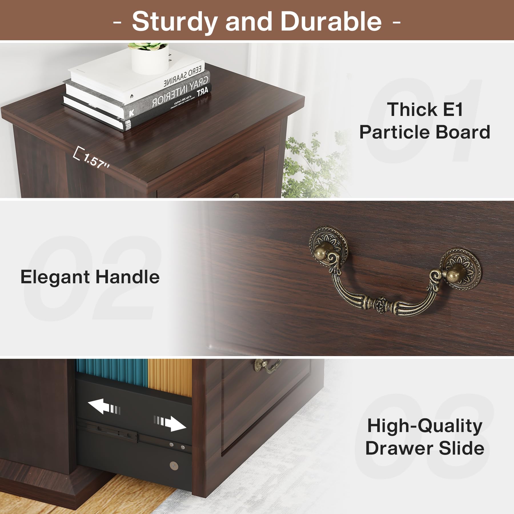 Tribesigns 4-Drawer Vertical File Cabinet - Wooden Home Office Storage for A4/Letter Size Documents | Space-Saving Narrow Tall Design for Home & Office Organization