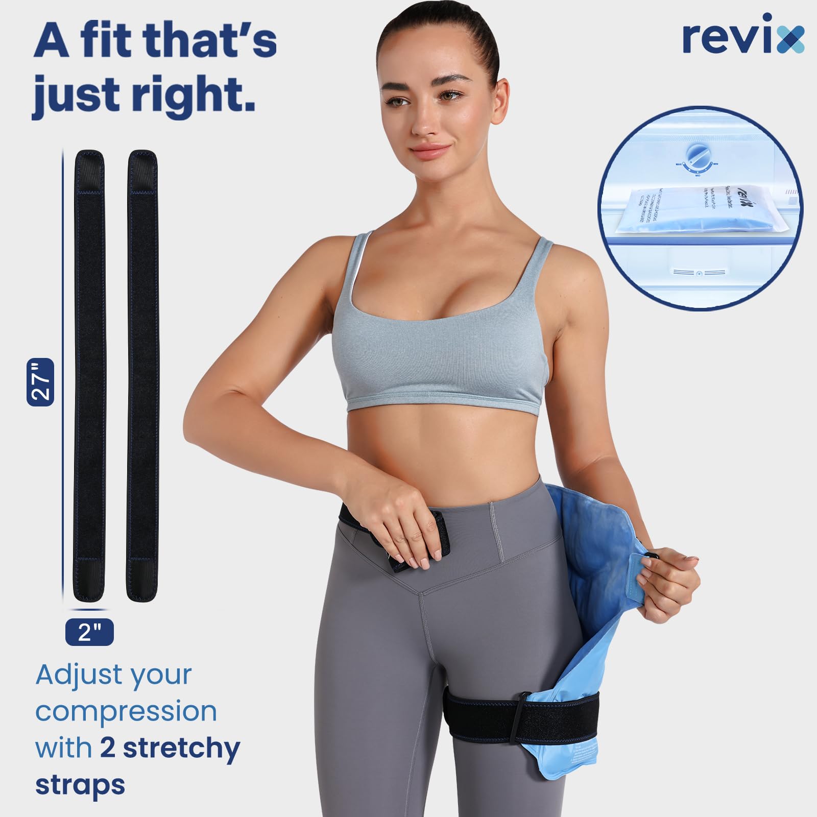 REVIX Large Reusable Ice Pack for Injuries - Flexible Soft Gel Cold Pack for Back, Hip, Leg & Shoulder Pain Relief - 12×15 Inch Blue - Perfect for Sports Injuries, Post-Workout Recovery & Joint Discomfort