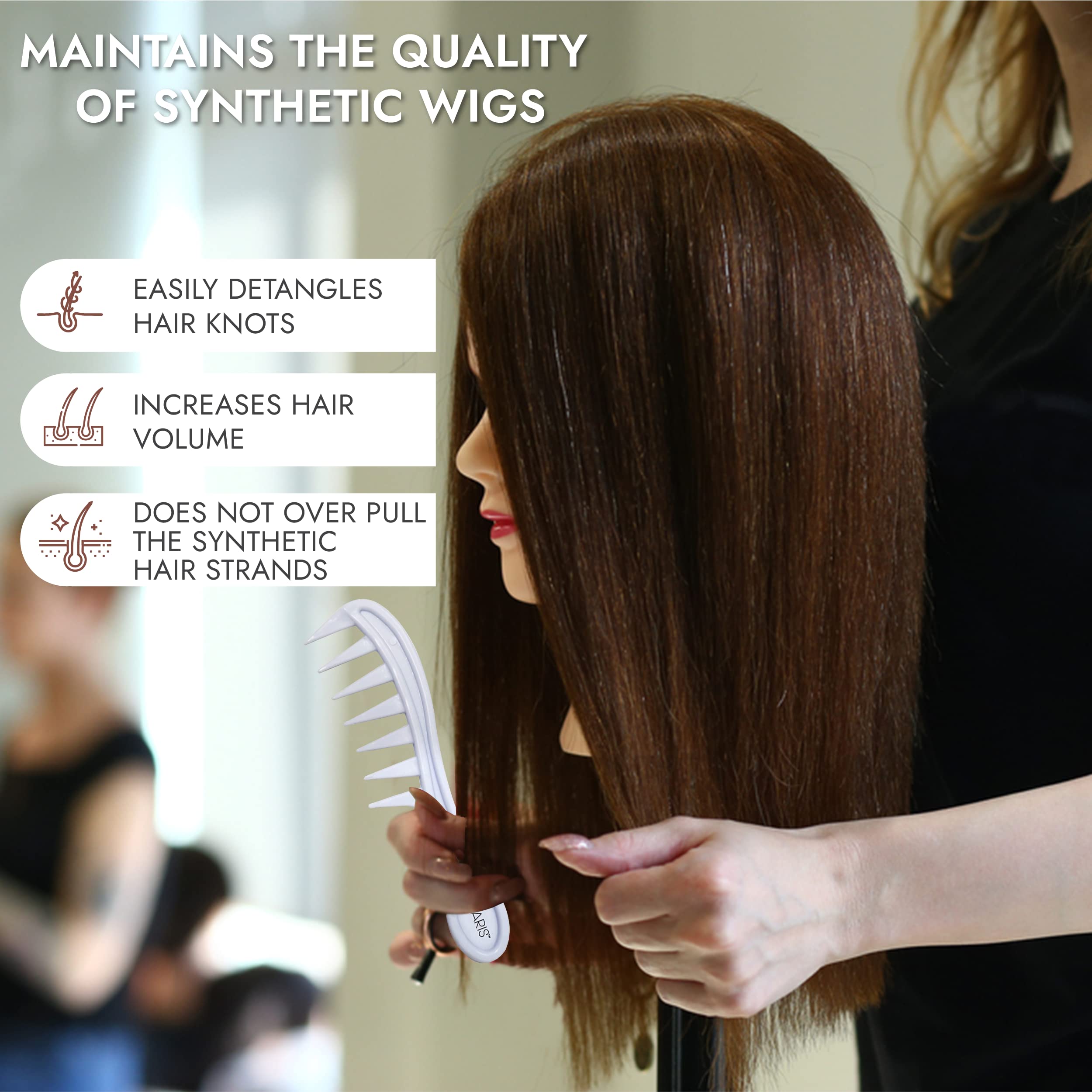 Wide Tooth Detangling Comb for Hair & Wigs – Gentle Styling Tool for Wet, Curly, and Thick Hair – Perfect for Salons, Travel, and Home Use