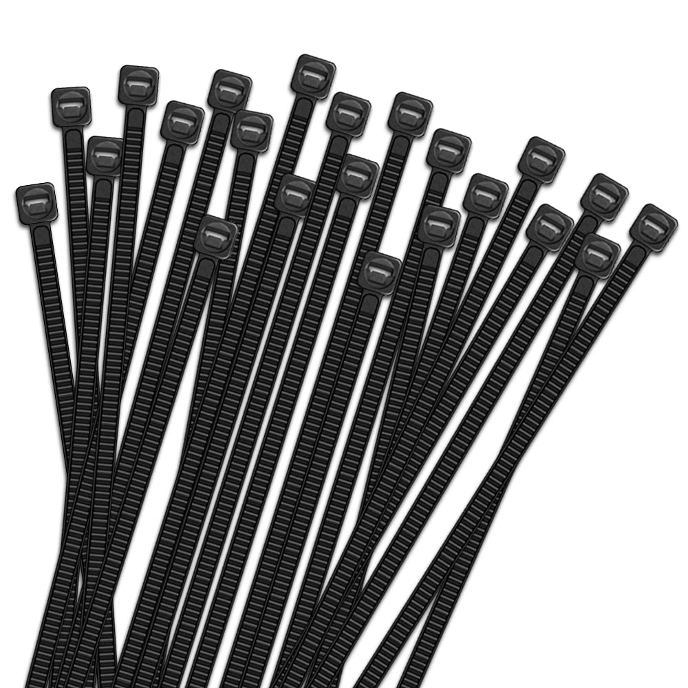 100 PCS 6-Inch Black Nylon Cable Zip Ties - 40 lbs Tensile Strength, Self-Locking Plastic Wire Ties for Indoor & Outdoor Use - Perfect for Organizing Cables, Wires, Gardening, DIY Projects & Home Improvement